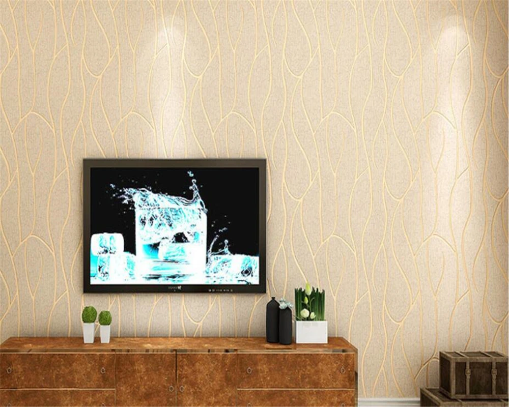 3D обои с рельефными волнистыми полосками абстрактные кривые для гостиной
