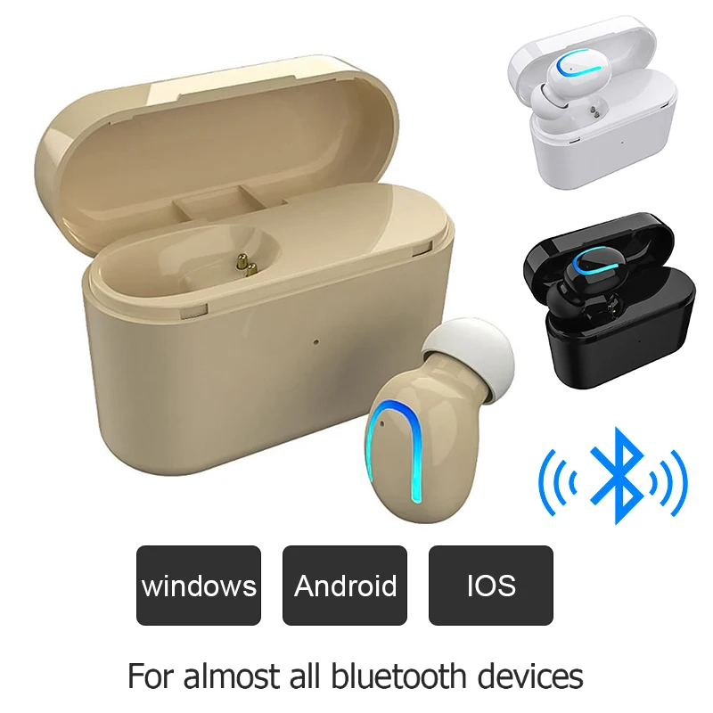 Беспроводные наушники Teamyo Bluetooth невидимые с микрофоном стерео беспроводная