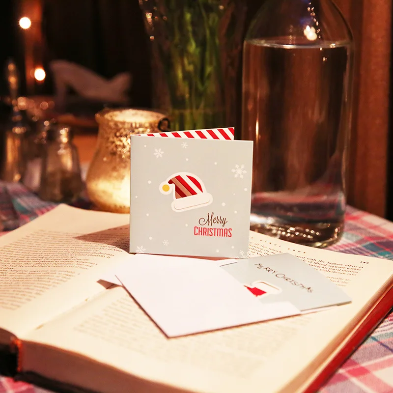 1 шт. Рождественская Милая пустотелая бумажная поздравительная открытка