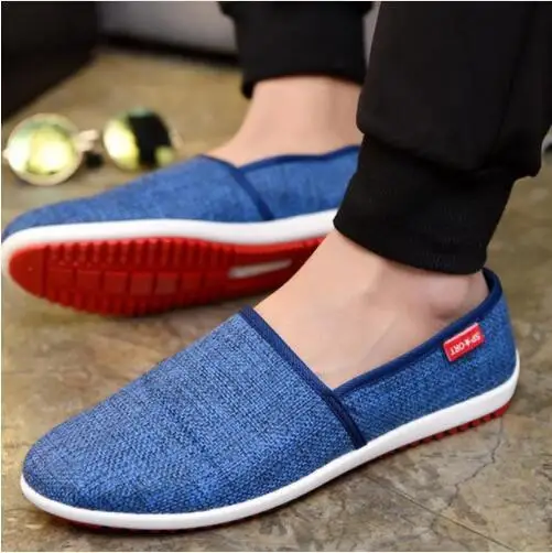 

2019 Hot Sale Men Casual Shoes Summer White Canvas Shoes Men Canvas Espadrilles Soft Driving Shoes Slip On Mens Flats