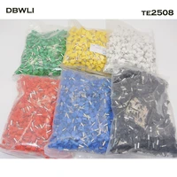 1000pcslot te2508 2x2 5mm2 bootlace cooper ferrules kit set wire copper crimp connector insulated cord twin pin end terminal