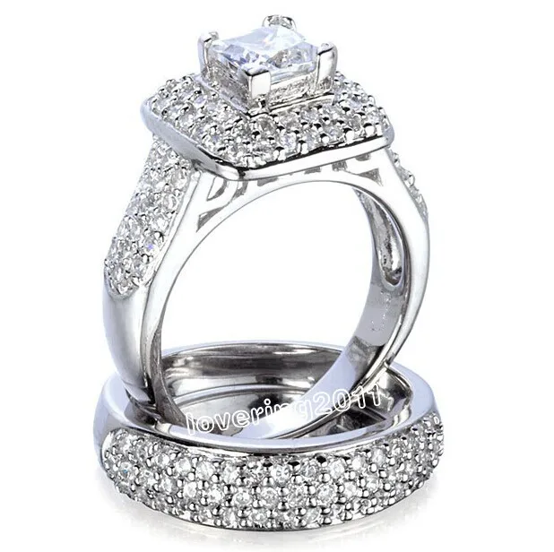 Choucong Majestic Sensation 134 шт камень 5А Циркон Камень 14KT белое золото GF обручальное кольцо