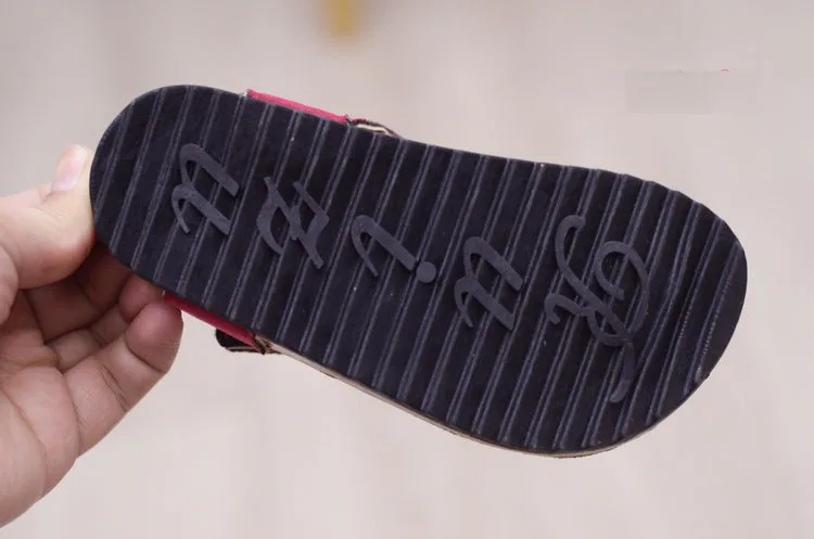 spring summer outdoor cork drag sandals flip word casual beach shoes children's bathroom shoes for boys girls