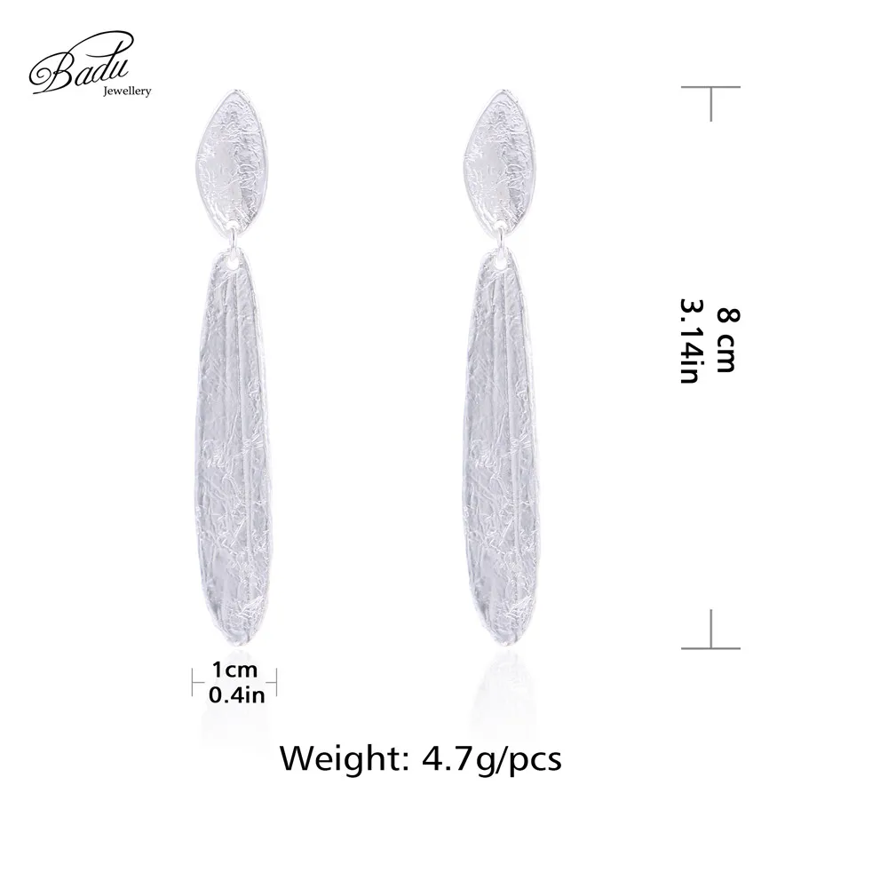

Badu Long Stud Earring Women Copper Light Nickle & Lead Free Metallic Earrings Fashion Jewelry Simple Style Wholesale
