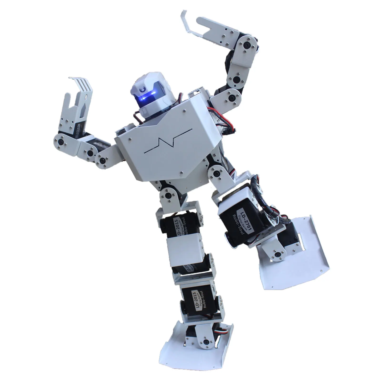16DOF Robo-Soul H3s Biped Robotics двухногий человеческий робот комплект в алюминиевой раме с сервоприводами и шлемом в разобранном виде olly белый или красный - Цвет: White
