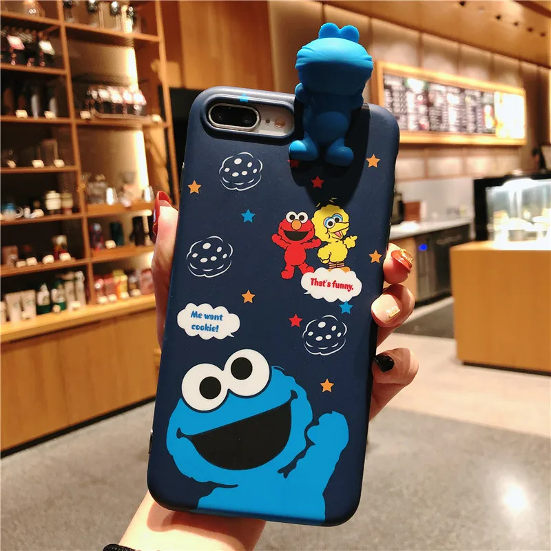 Для iphone 8 8plus 3D чехол для телефона с изображением улицы Сезам + закаленное стекло