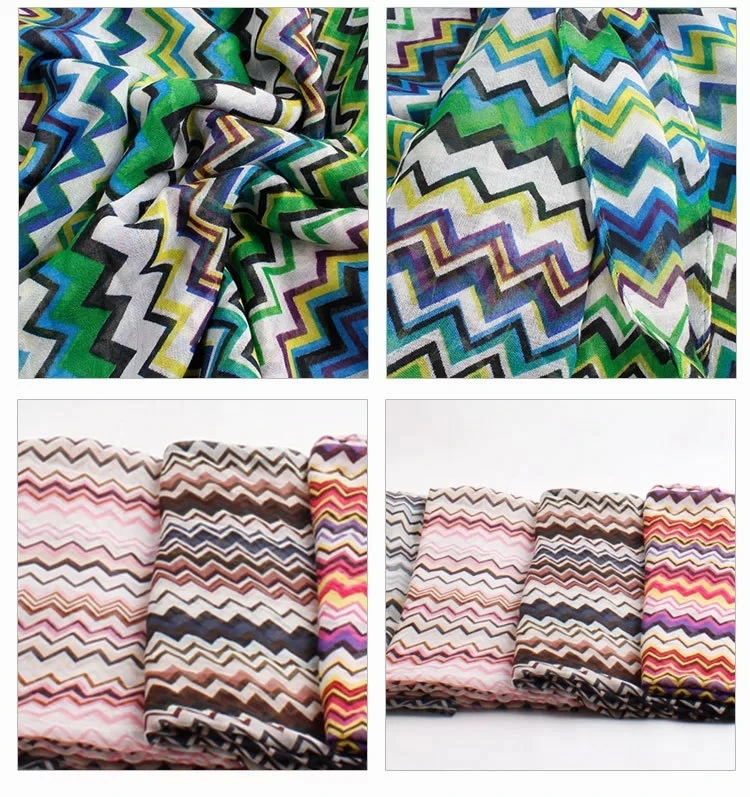 FOXMOTHER Новая мода зима красочные зигзагообразный шеврон Полосатый круг шарфы