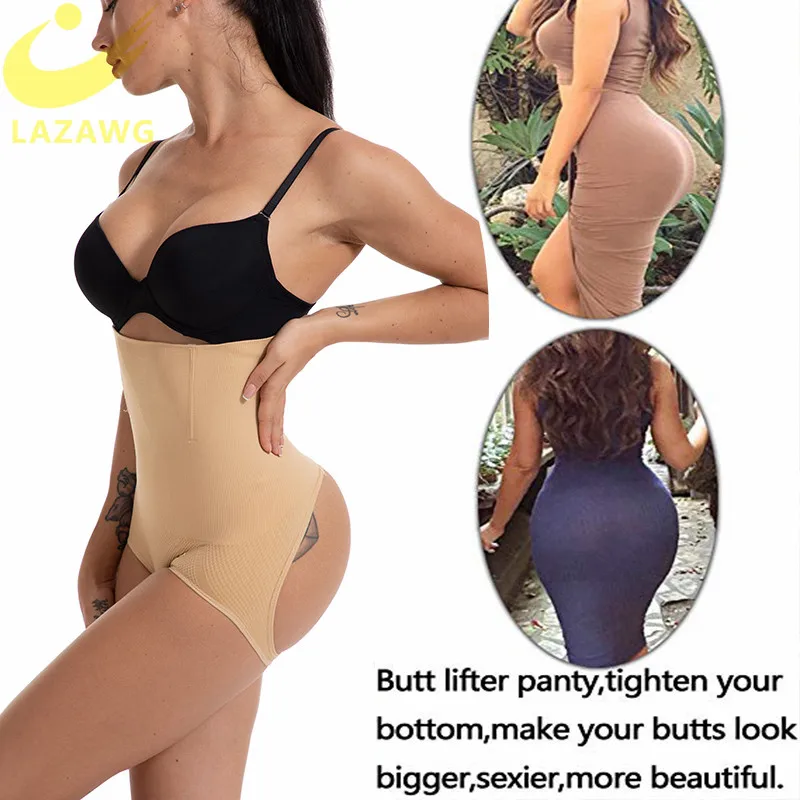 LAZAWG Women Sexy Butt Lifter Control Panties Seamless Shapewear Body Shaper Briefs Push Up Underwear Big Ass Lift Up Panty Slim