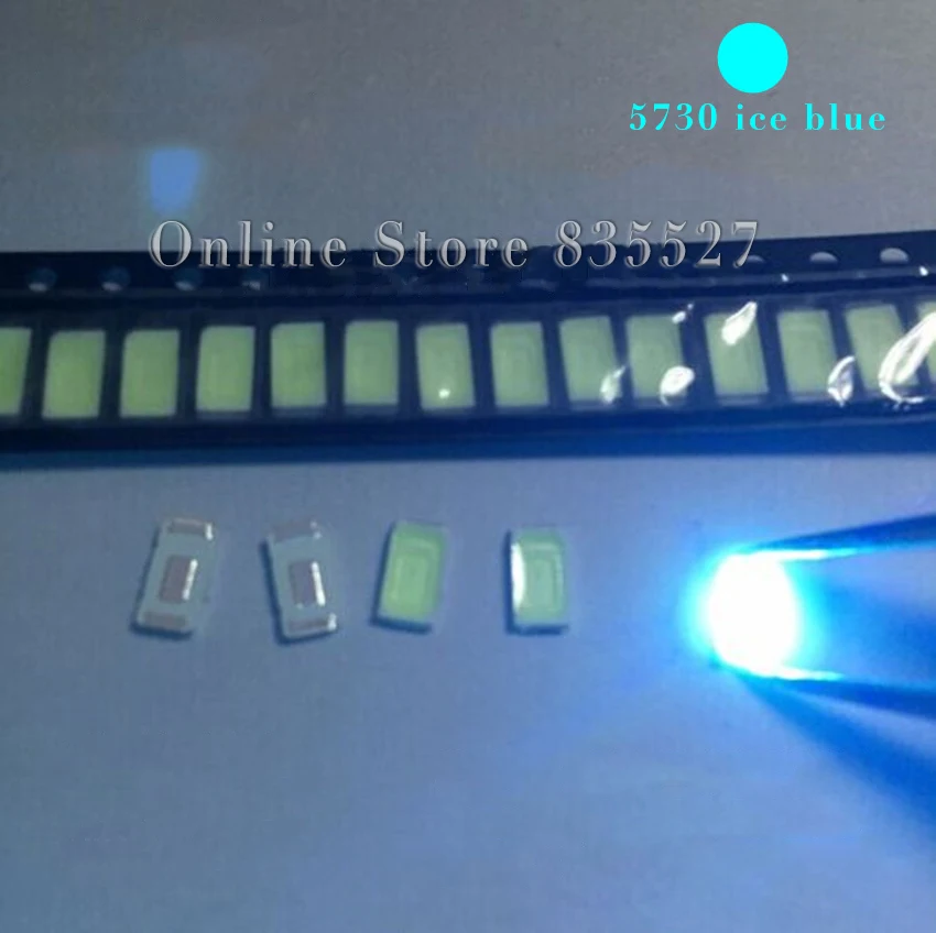 100 шт./лот светодиодные лампы 5730 SMD высокой яркости 0 5 Вт голубые светоизлучающие