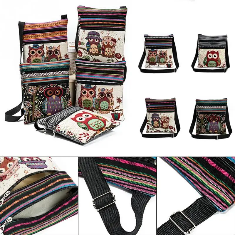 Холщовая Сумка Кроссбоди с вышивкой для девочек подростков школьный ранец милой