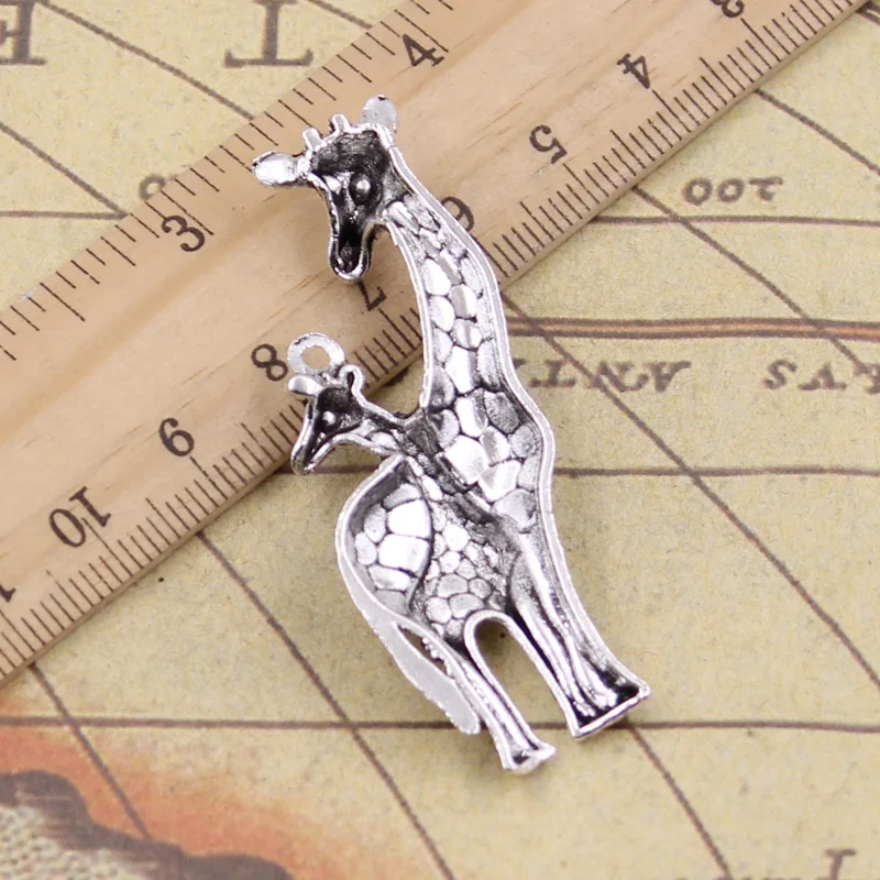

8pcs Charms Mother & Child Giraffe Deer 54x22mm Antique Silver Color Pendants Making DIY Handmade Tibetan Finding Jewelry