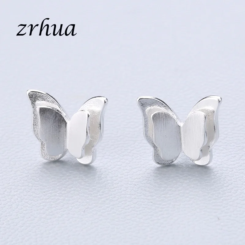 ZRHUA 925 пробы серебряные сплайсинга милые серьги-гвоздики с животными для женщин повседневные Девушки Brincos личность Стерлинговое Серебро-ювелирные изделия