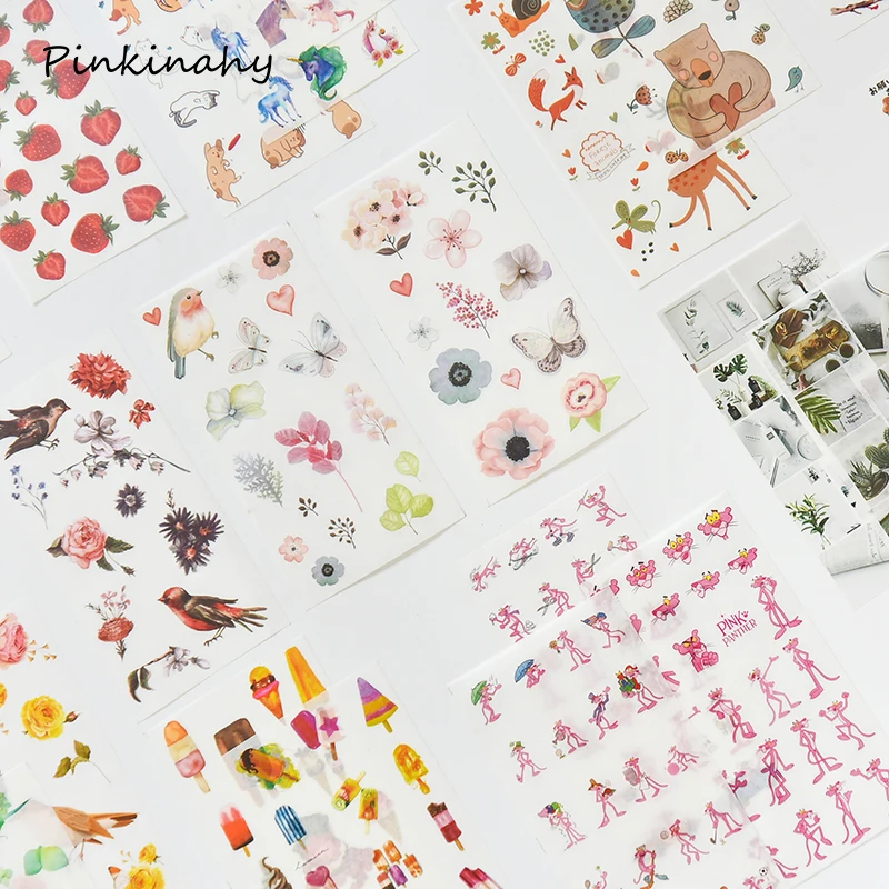 3 листа Винтажные Цветы Растения вкусная еда бумажная наклейка украшение дневник