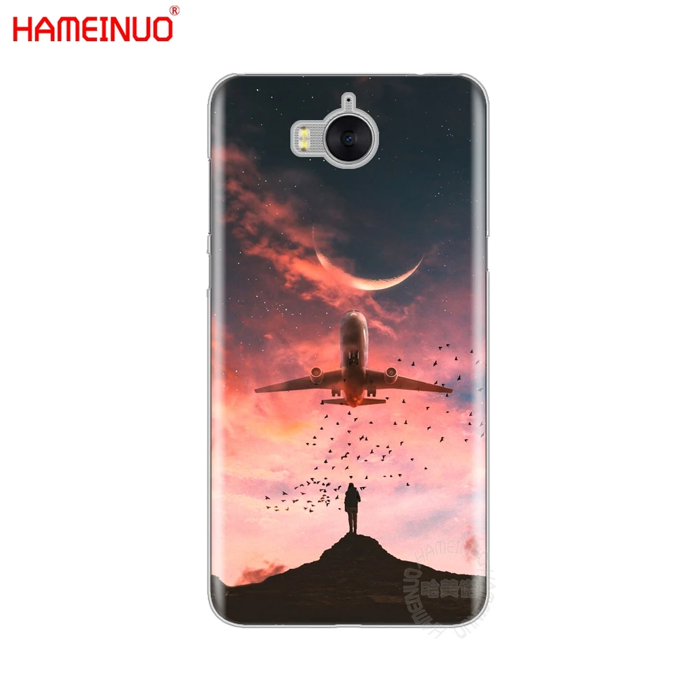 Чехол для мобильного телефона hameynuo the airplane flying sunset huawei honor 3C 4X 4C 5C 5X6 7 Y3 Y6 Y5 2 II Y560 Y7 2017