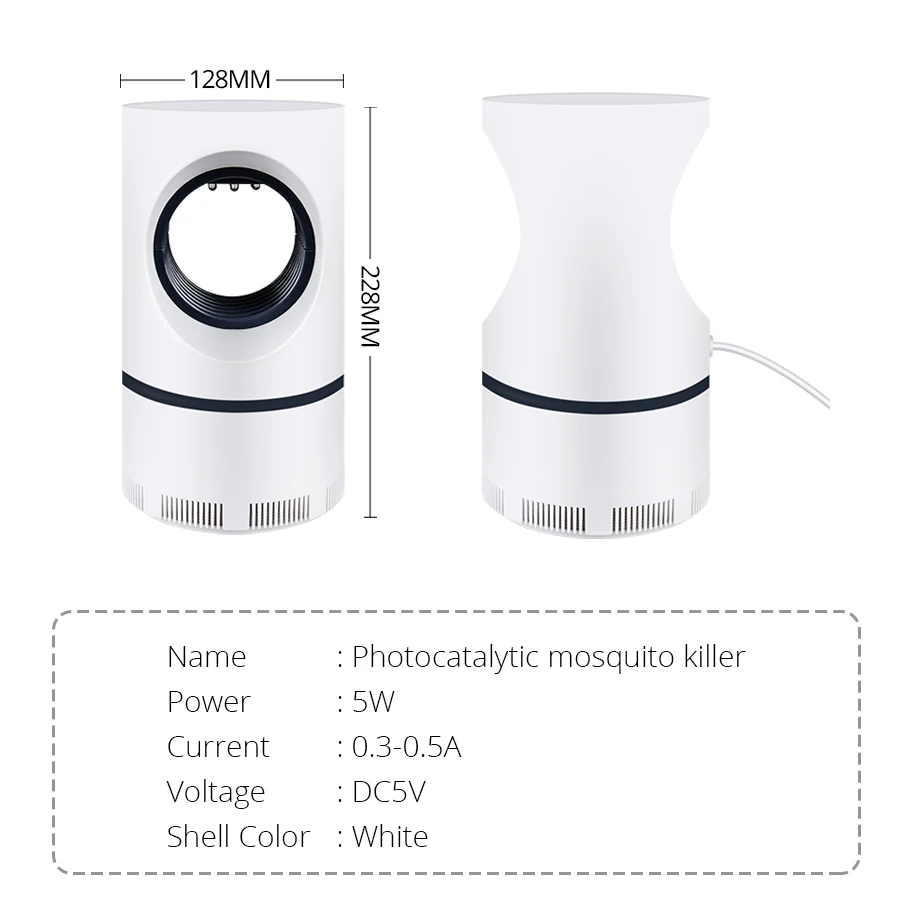 Электрическая Светодиодная лампа ловушка для комаров освещение борьбы с