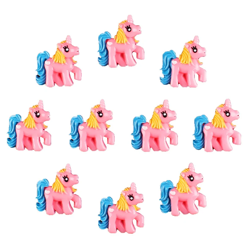 Оптовая продажа 50 шт. Розовый Единорог лошадь плоская задняя сторона скрапбукинг