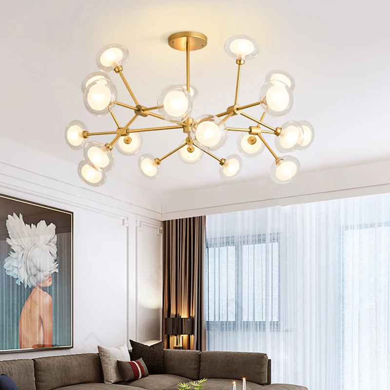 

Nordic magic bean molecular lamp living room bedroom modern simple creative personality restaurant hotel branch LED chandelier