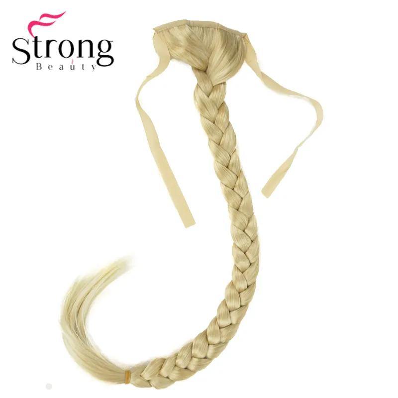 StrongBeauty, блонд, длинный рыбий хвост, коса, конский хвост, наращивание, синтетический зажим, шиньон, цвет на выбор