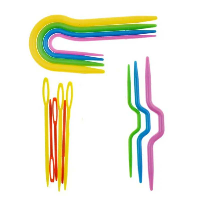 Пластиковые вязанные спицы крючком Крючки пластиковые маркеры игла зажим