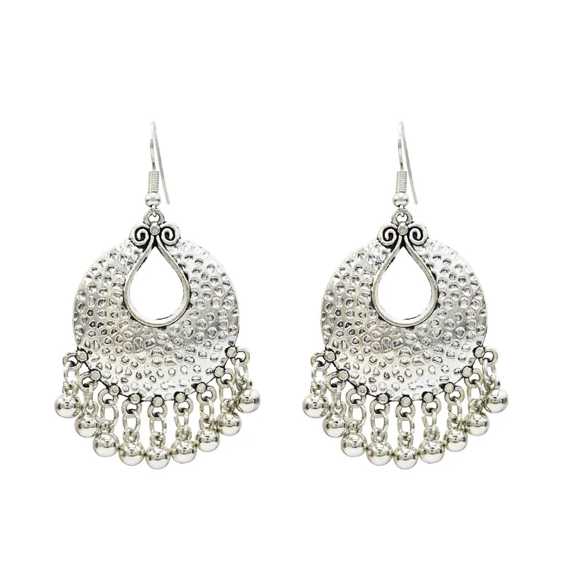 Earrings Цыганский танец для индийского танца живота цепи на талию сексуальный Femme Серебряный цветок длинная ниспадающая Кисточка Серьги Платье Пояс-цепочка Племенной Афган - Окраска металла: Earrings