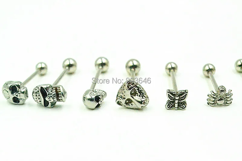 LOT100pcs Бесплатная доставка пирсинг тела ювелирные изделия-панк эмо язык кольцо