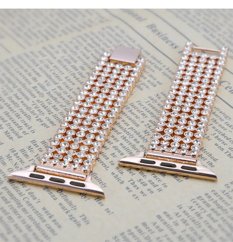 Роскошный Алмазный ремешок для apple watch band apple watch 5 4 3 band 44 мм 40 мм Стильный Кристалл iWatch 5 4 3 42 мм/38 мм браслет ремень