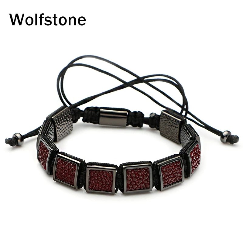 Wolfstone 1 psc Роскошные известная марка ювелирных изделий из натуральной кожи ската