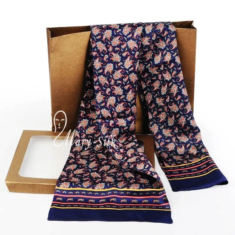 

Модный мужской длинный шарф из 100% шелка, Scarives Layer, для весны, осени, зимы