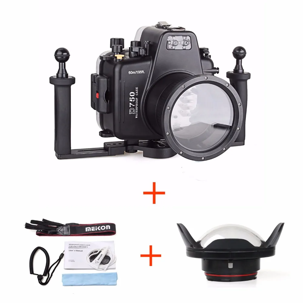 Чехол для подводного снаряжения Meikon 60 м/фута камеры Nikon D750 водонепроницаемые
