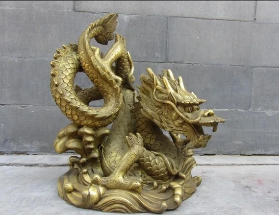 Китайский Королевский латунь Медь Feng Shui Лаки богатство зодиака статуя короля |