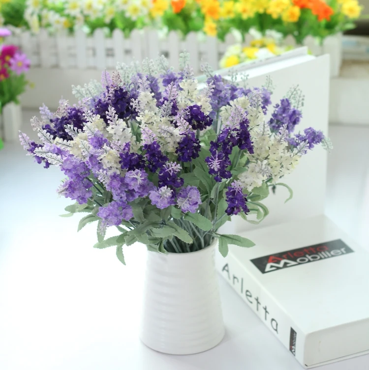 1 букет искусственных цветов лаванды декоративные цветы для фестиваля вечерние свадьбы Рождества домашние