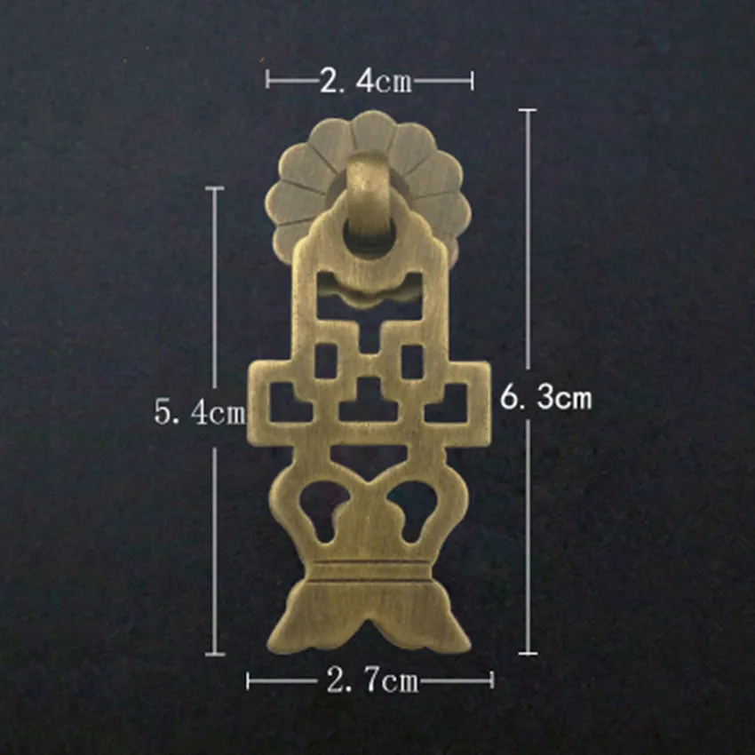 B KNOB BRONZE В китайском ретро-стиле латунь ручка для шкафа с выдвижными ящиками тянуть античная бронза гибкий кулон кухня двери шкафа Ручка - Цвет: B KNOB BRONZE