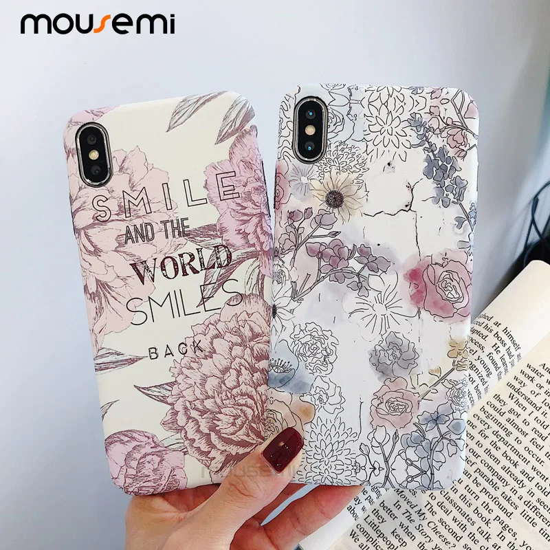 Mousmi 3D милый/цветочный/Жесткий Чехол для iPhone 6 чехол девочек чехлы телефонов 6S 7 8 Plus