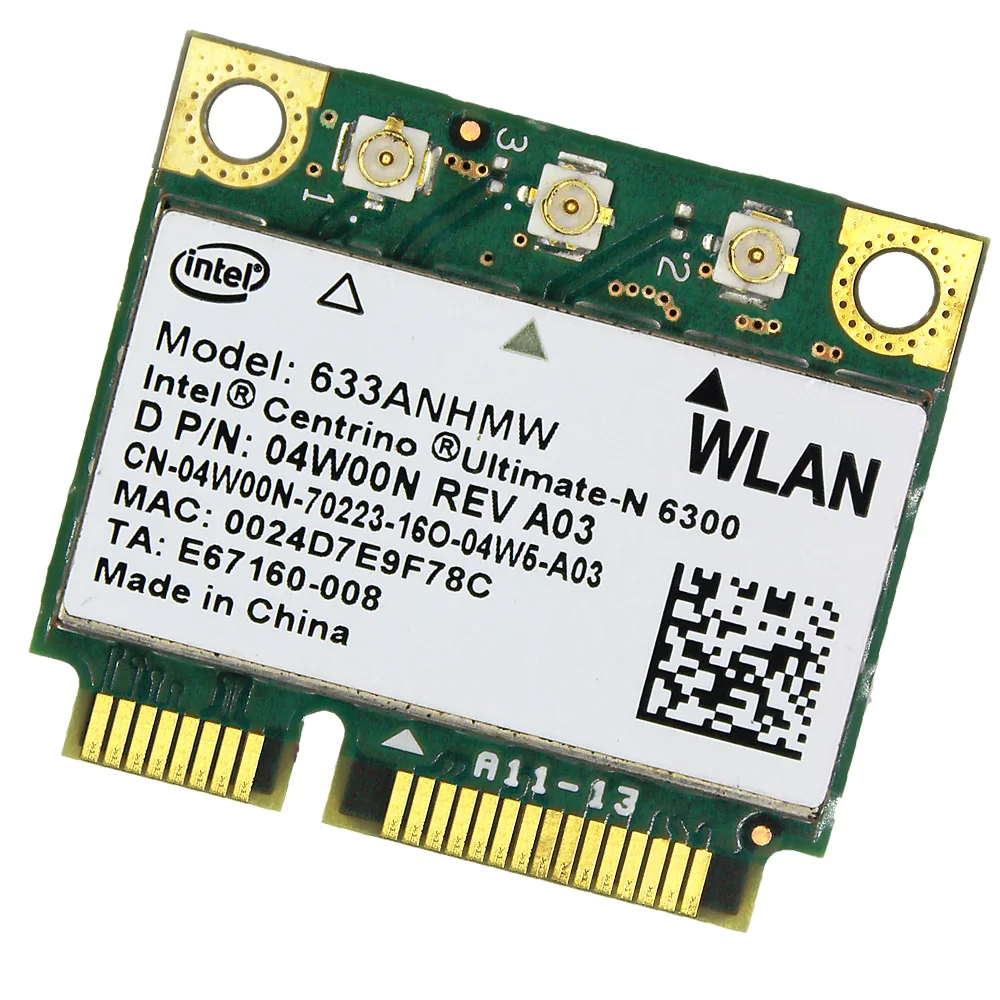 Intel Centrino Ultimate N 6300 633ANHMW 450Mbp беспроводная wi fi половинная мини PCI e сетевая карта|network