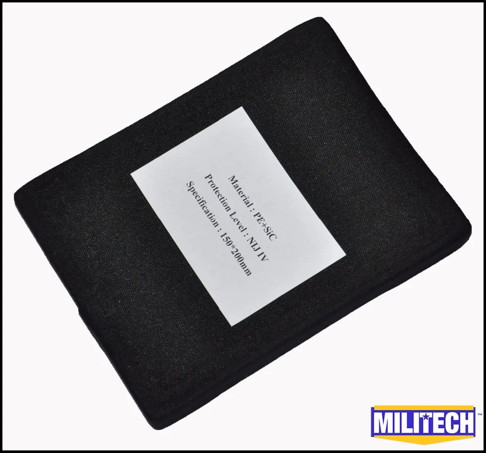 MILITECH 6 ''x 8'' SIC &amp PE NIJ 4 пуленепробиваемая боковая панель Lvl IV автономная