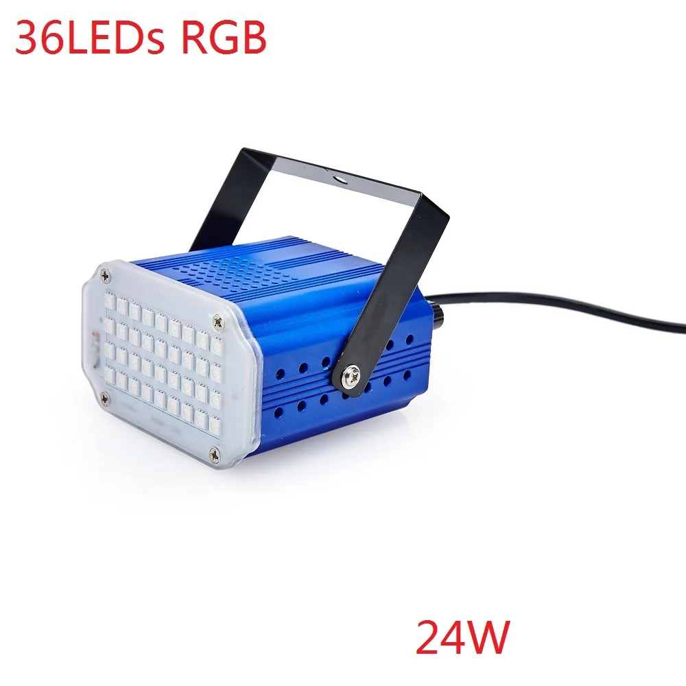36LEDs RGB 7 цветов 36 48 светодиодный DJ диско звуковой активированный лазерный проектор стробоскопическая вспышка Lumiere RGB сценический светильник ing Effect лампа музыка вечерние светильник - Цвет: 36LEDs RGB