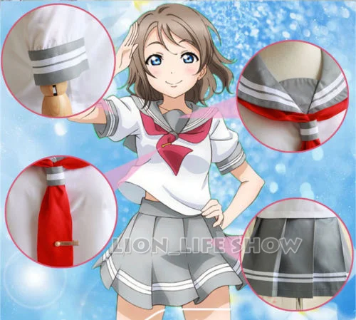Милый! Солнечный свет! Aqours Takami Chika школьная форма матроска карнавальный костюм |