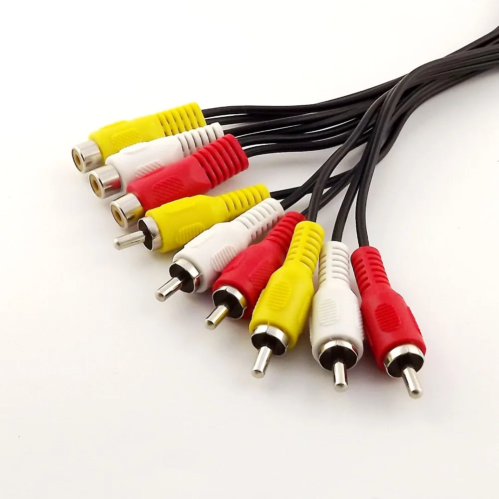 10pcs Jack 3 RCA Femaleto 6 Male Plug Splitter Audio Video AV Adapter Cable 1FT/30CM | Компьютеры и офис