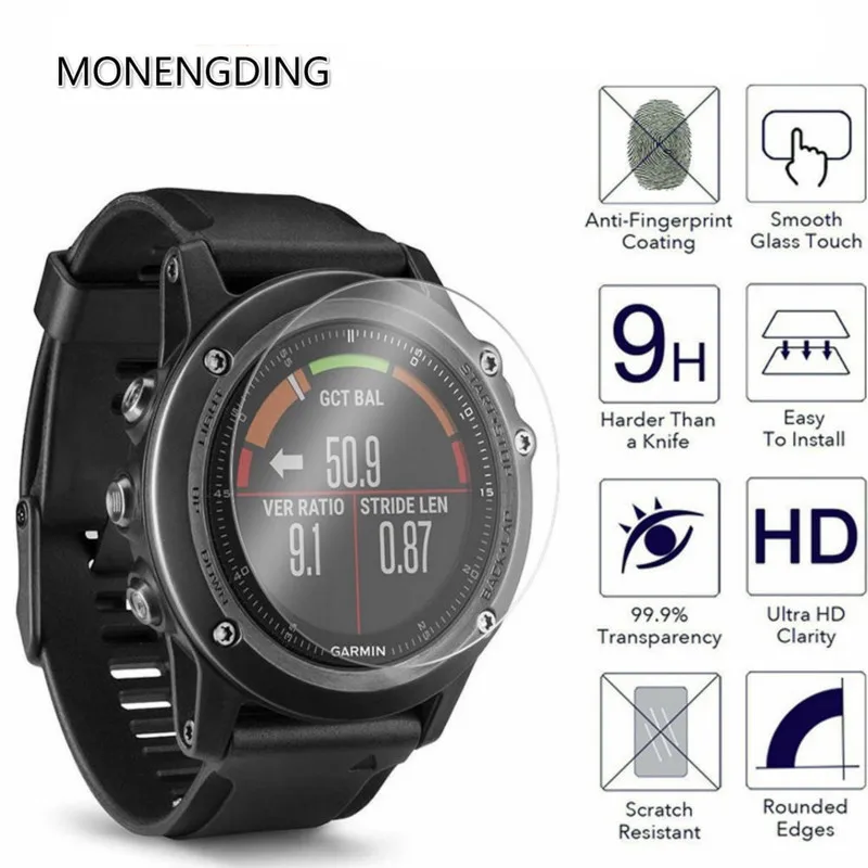 Защитное стекло закаленное 9H для Garmin Fenix 3 HR 2 шт.|Смарт-аксессуары| |
