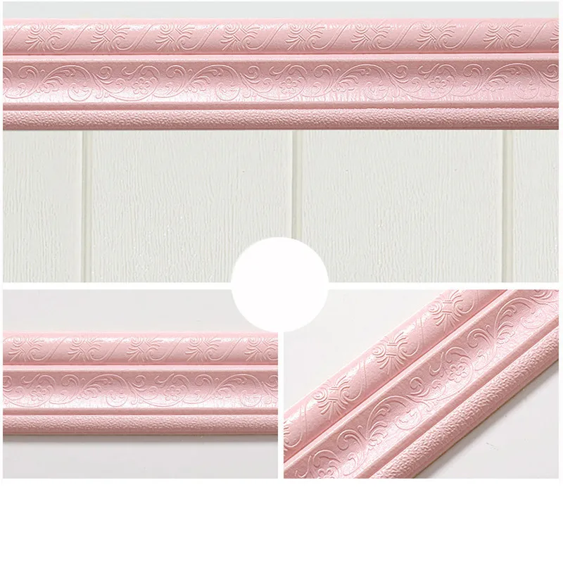 skirting line13 Самоклеящаяся полоска для отделки стен пенопластовая рама пропилен-каучука прокладки с клей линия талии обои водонепроницаемый плинтус, для стен Стикеры - Цвет: skirting line13