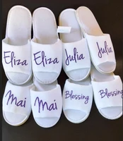 customize wedding slipperscustom names spa slippersbridal birthday party slippers bridesmaid bachelorette party favors gifts