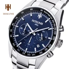 Часы наручные мужские полностью стальные водонепроницаемые, популярный товар, модные спортивные в стиле милитари, с хронографом, 50 м