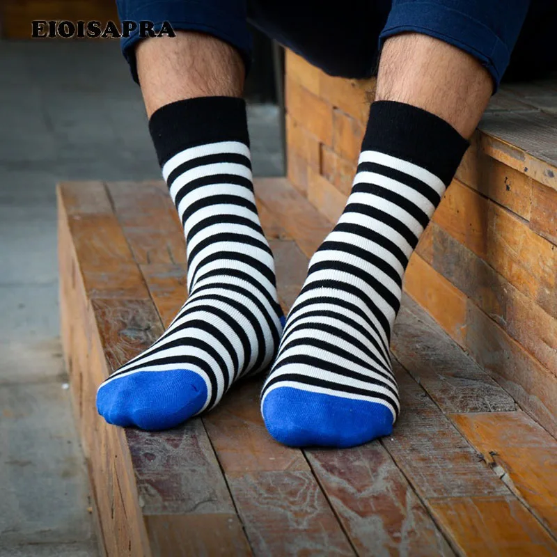 

[EIOISAPRA] Британский стиль Счастливые мужские носки в горошек/полоску скейтборд хип-хоп носки Harajuku повседневные Meias унисекс носки Hombre