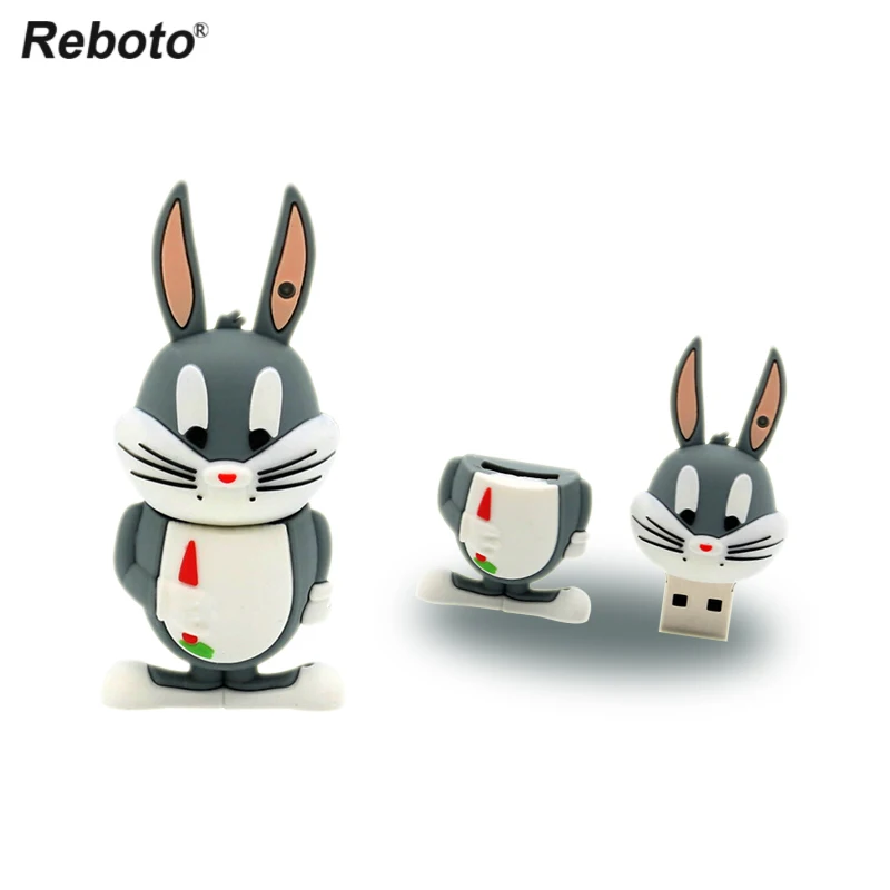 USB флеш накопитель Reboto с мультипликационным принтом мистер кролик 32 ГБ 16 2 0 64 8 4