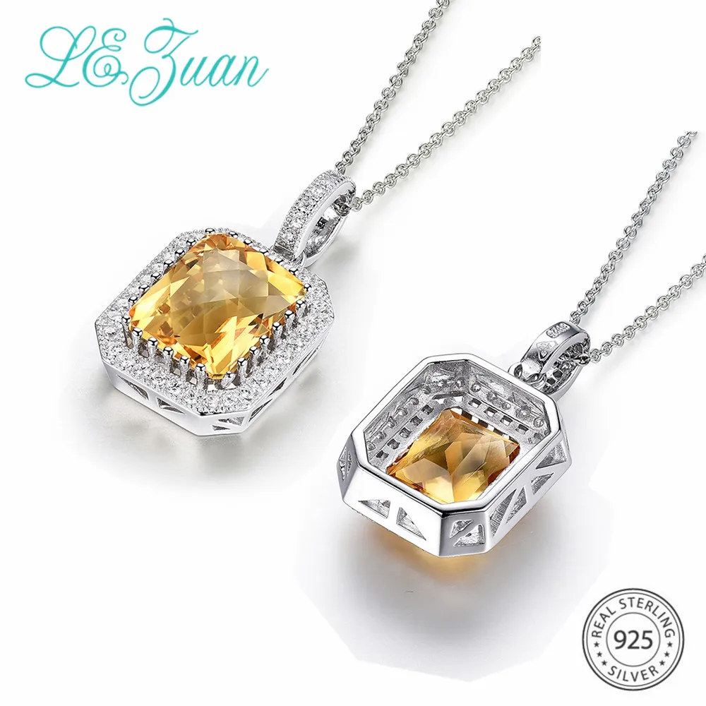 Подвеска L & zuan 4 53ct натуральный цитрин из серебра 925 пробы для женщин|neckalce women| |