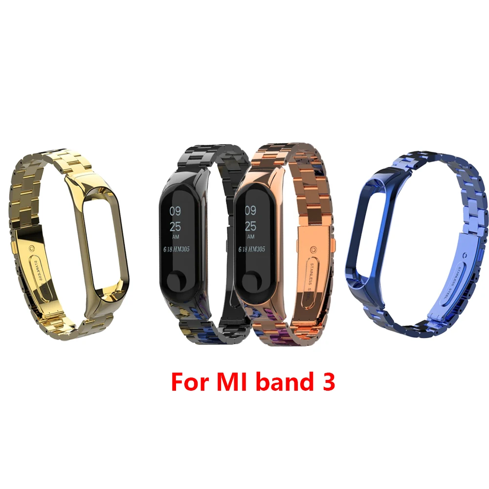 Mi band 4 mi Band 3 металлический ремешок из нержавеющей стали для xiaomi браслет браслеты