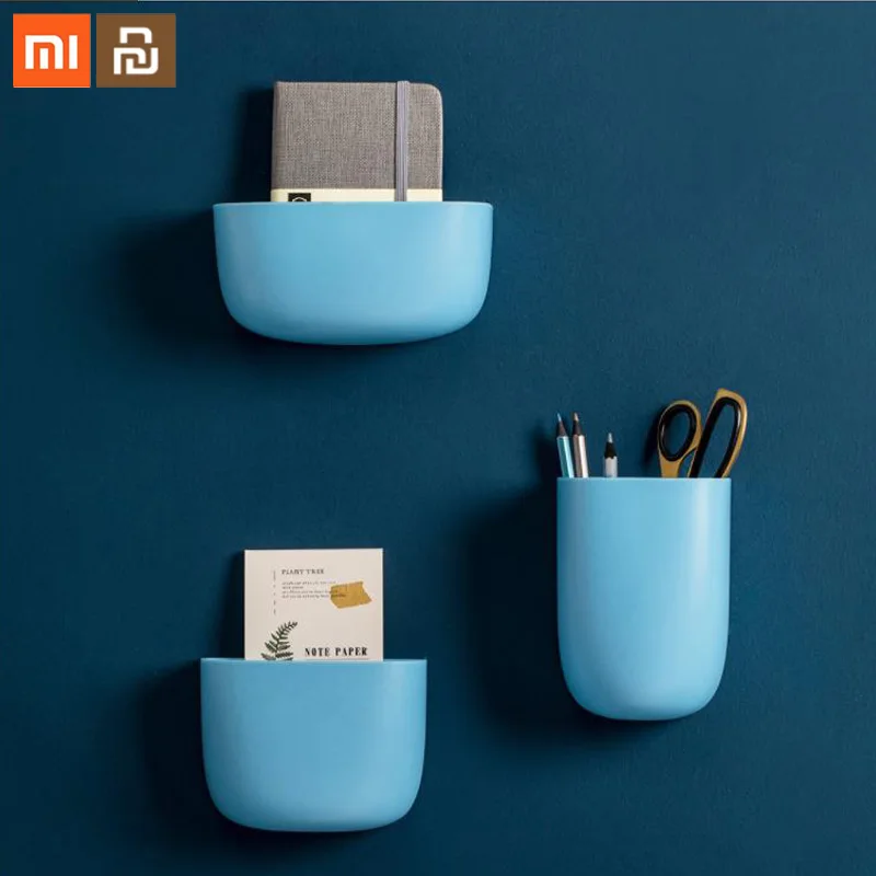

3 color original xiaomi mijia wall-mounted storage box three sizes can be fixed sticky design simple storage smart home