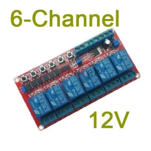 6-канальный 12 V Модуль реле с блокировкой переключатель управления высокого