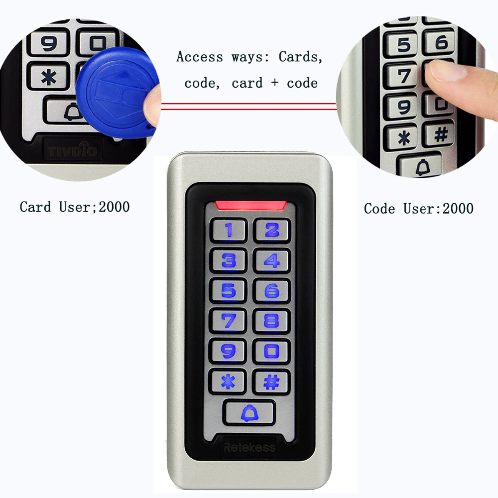 RETEKESS система контроля доступа с клавиатурой RFID Дверь 125 кГц 1 клавиатура + 10