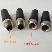 1pcs yt2218 m8 waterproof aviation plug femalemale 3pin 4pin sensor encoder connector screw fixation non welding